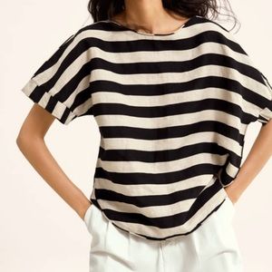 Zara striped linen top sizeXL